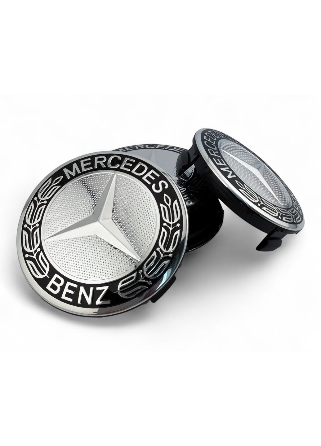 Ковпачки в диски Мерседес заглушка для дисків Mercedes 75/68 мм. Срібний колосок (4 шт.) Mercedes-Benz (354698313)