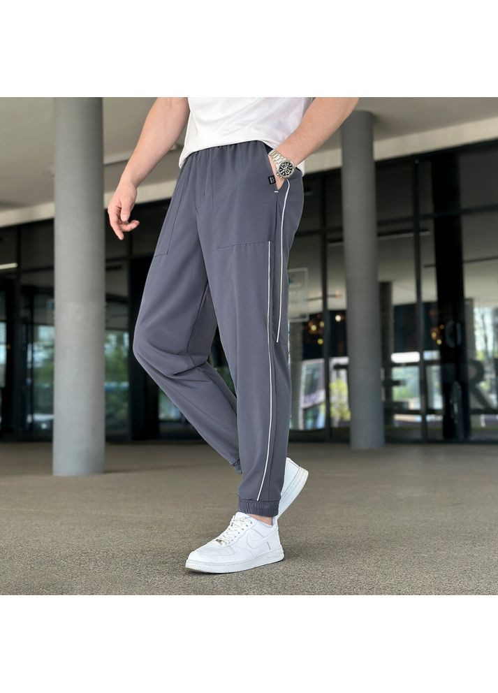 Графитовые повседневный демисезонные джоггеры брюки Pobedov