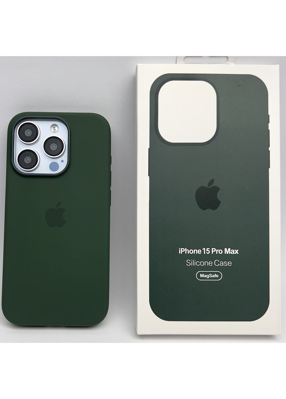 Чохол Silicone case Magsafe для 15 PRO MAX Full Open camera Magnetic на айфон 15 ПРО МАКС / Green No Brand (369137078)