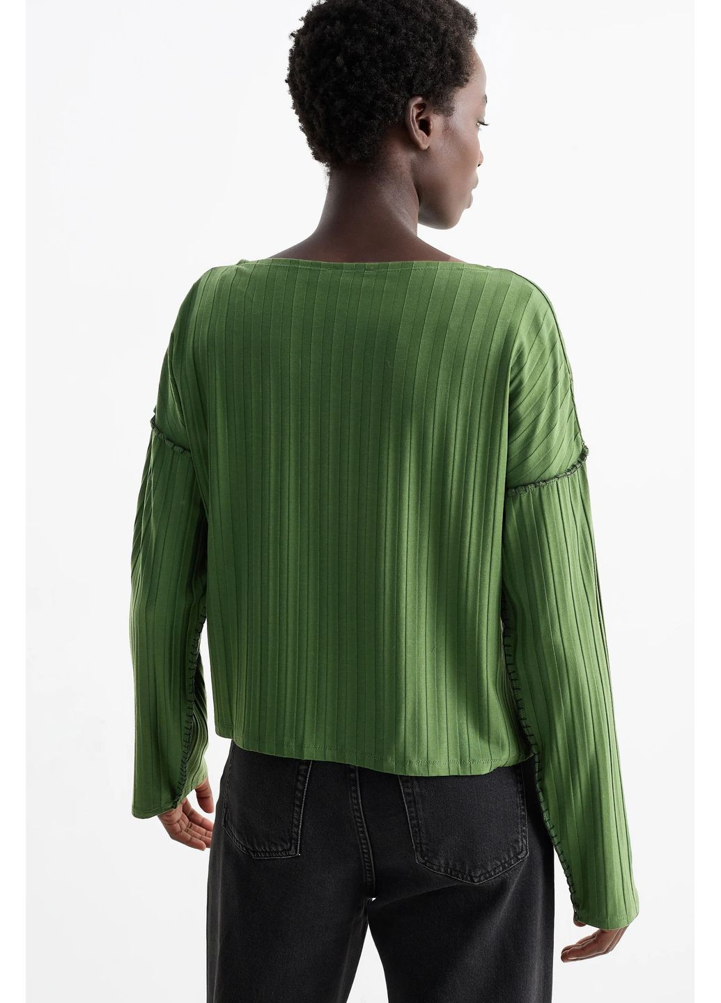 Зелений демісезонний джемпер у рубчик C&A