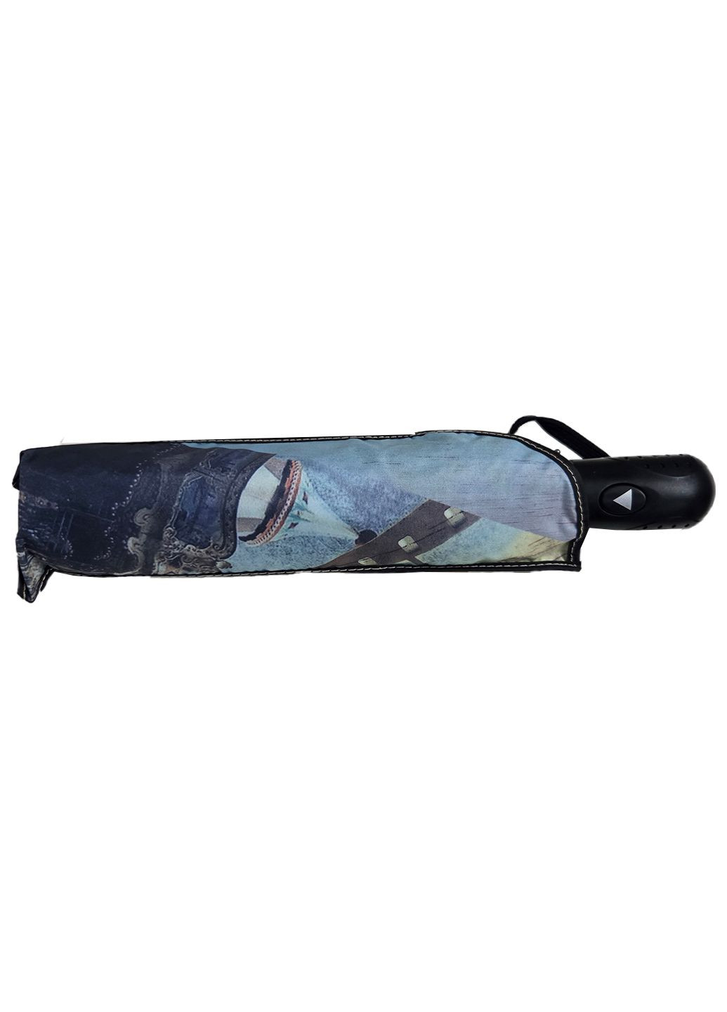 Блакитна парасолька жіноча напіавтомат Luvete середня система антивітер (338185157)