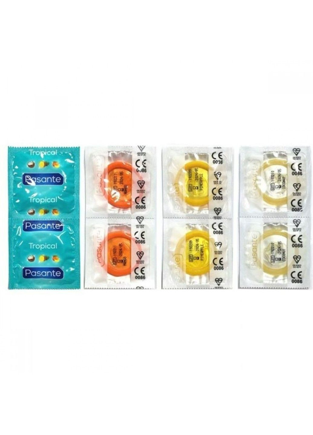 Презервативи зі смаком кокосу, 53мм, Рasante Tropical condoms Pasante (282849743)