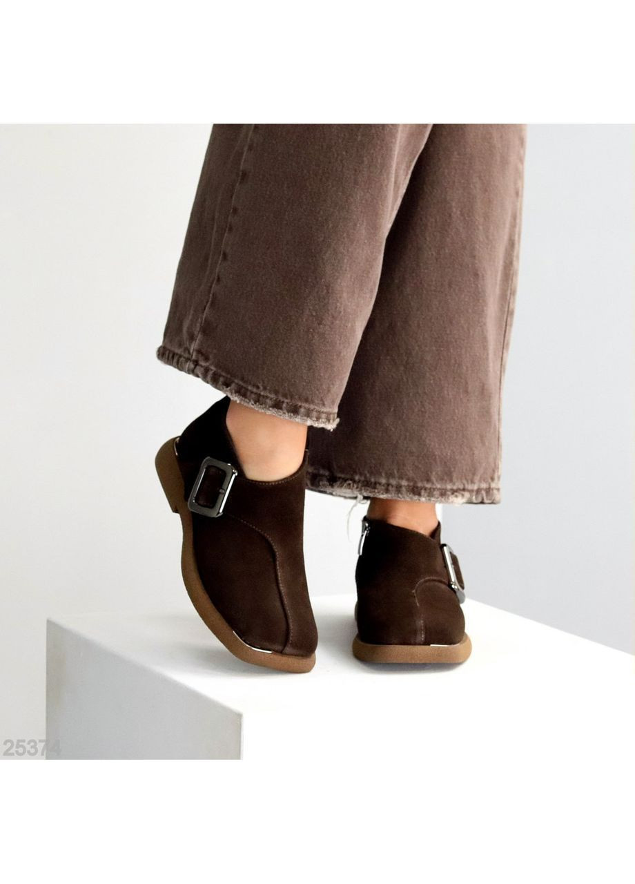 No Brand Замшеві туфлі коричневий з натуральна замша, — демісезон (369363752)