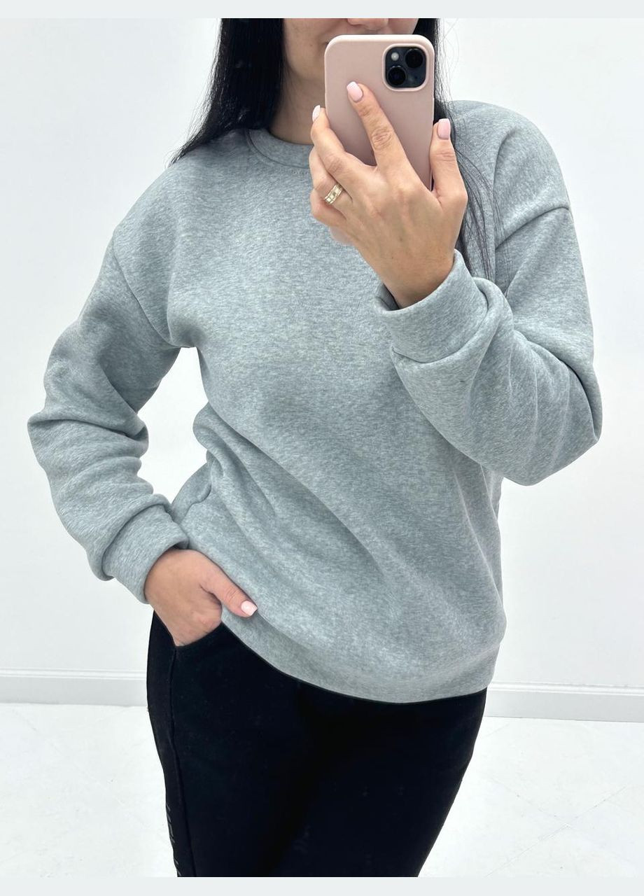 Сірий базовий однотонний світшот Fashion Girl (300850218)