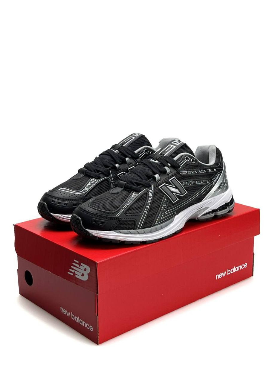 Черные демисезонные кроссовки мужские new balance black silver white No Brand 1906R