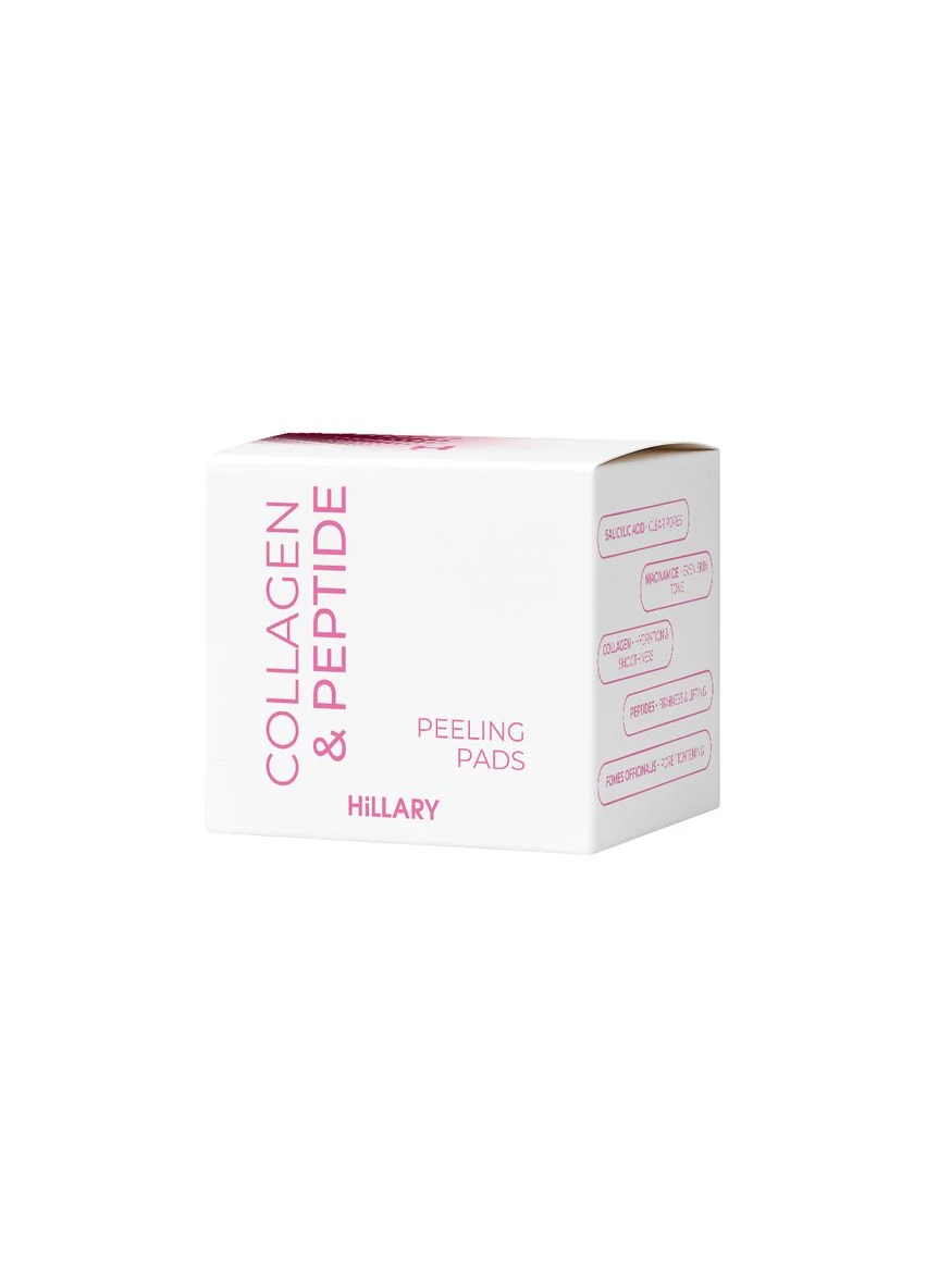 Отшелушивающие тонер-пады Collagen & Peptide 60 шт для очищения и пилинга кожи с коллагеном и пептидами. Hillary (387174387)