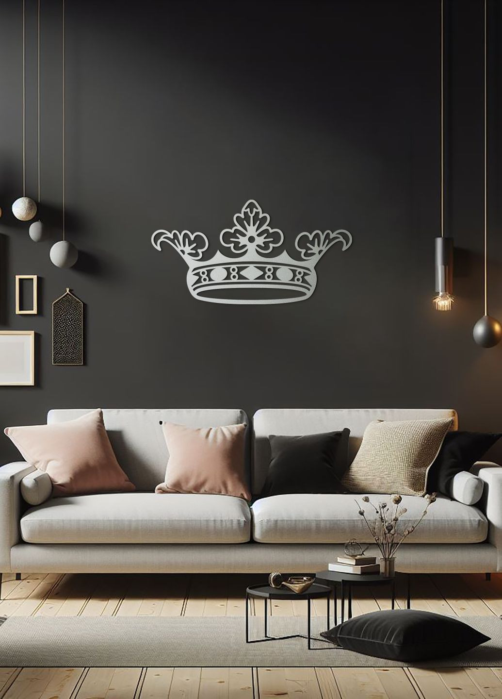 Декоративное панно из дерева, современная картина на стену "Корона королевы", стиль минимализм 50х25 см Woodyard (292113590)