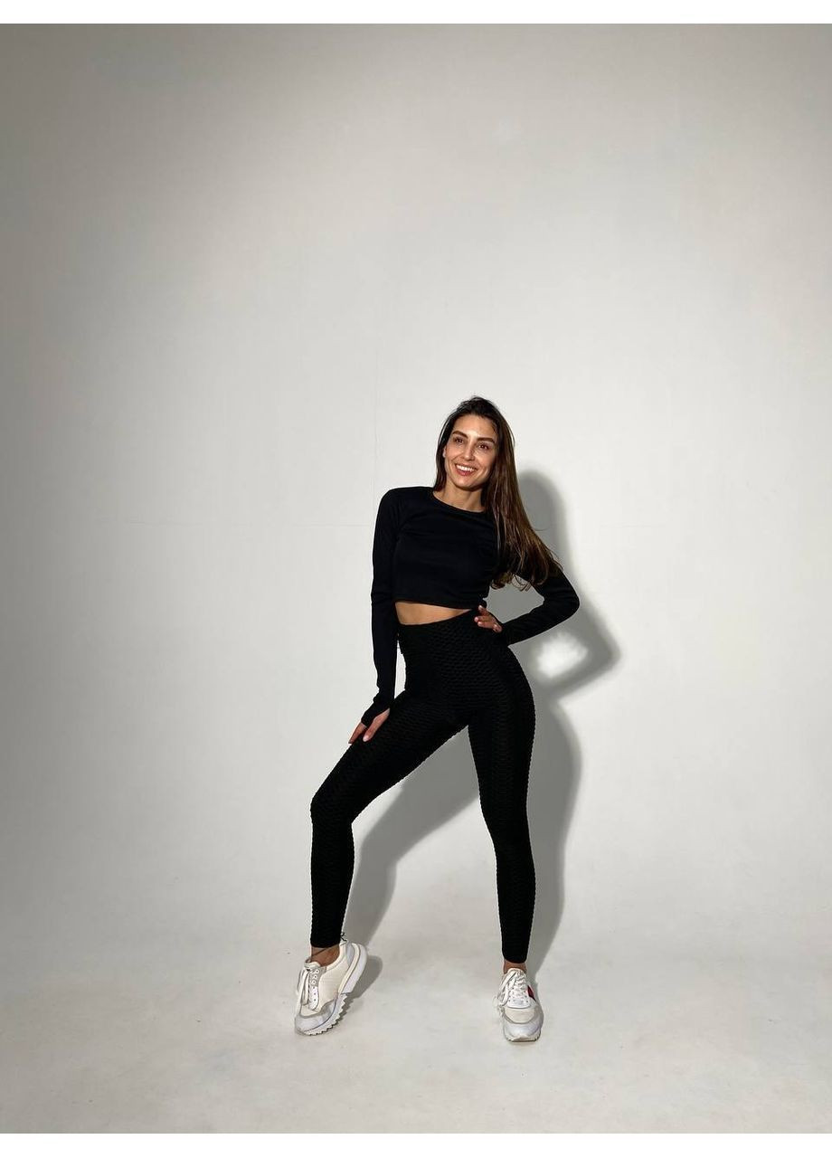 Стильный укороченный топ с разрезом на рукаве Vakko (371991406)