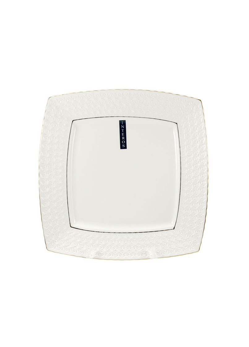 Тарілка порцелянова Снігова Королева мілка квадратна 20 см біла (222820-А) Interos (323439566)