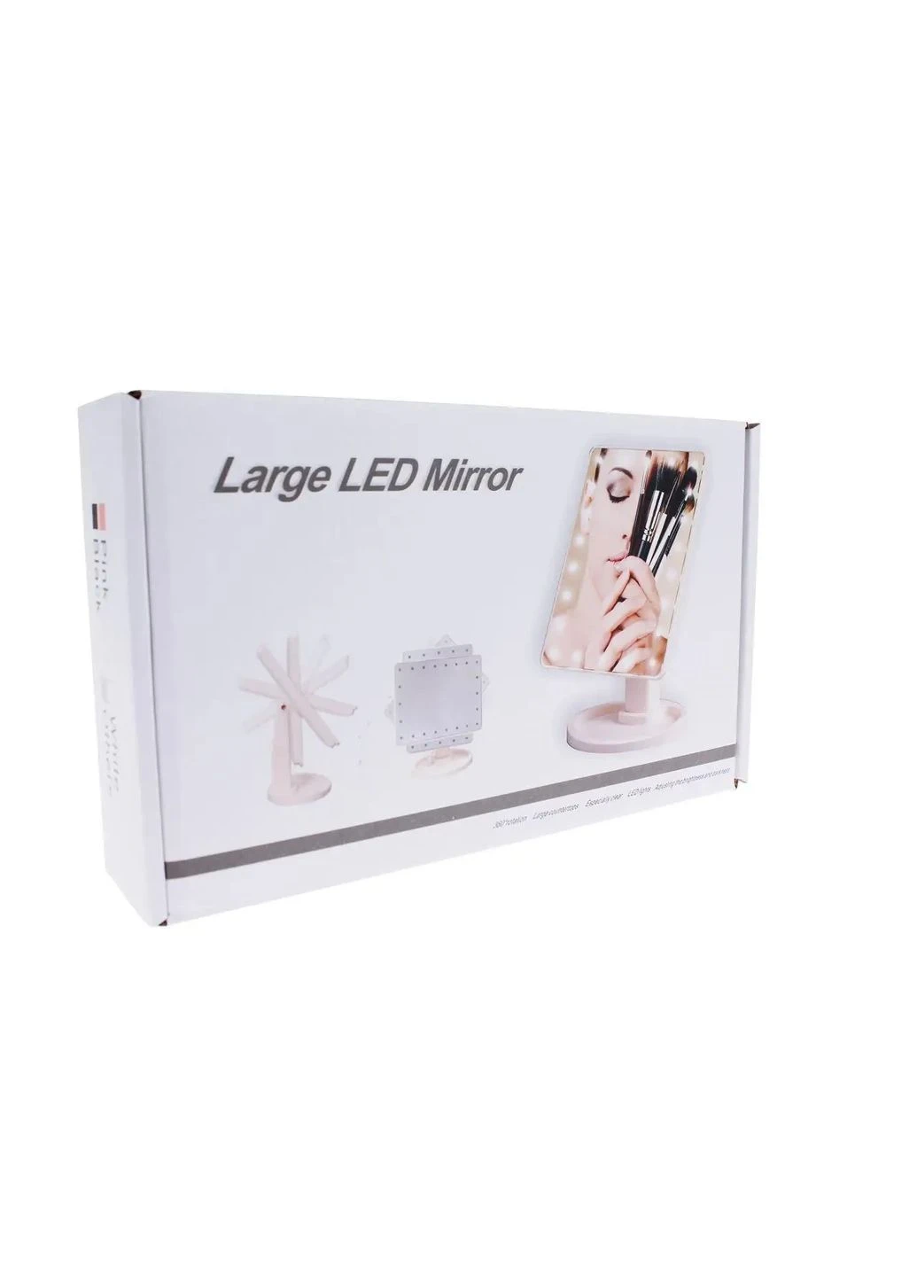 Настільне дзеркало з LED підсвіткою для макіяжу Large LED Mirror, біле, 22 світлодіода No Brand (388662693)
