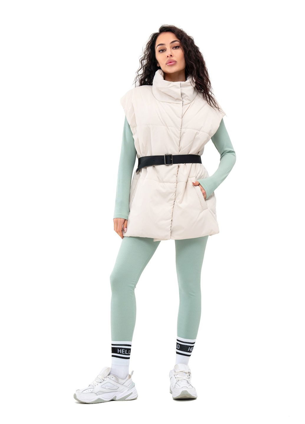 Жилетка Кайя з поясом молоко Emass (294659763)