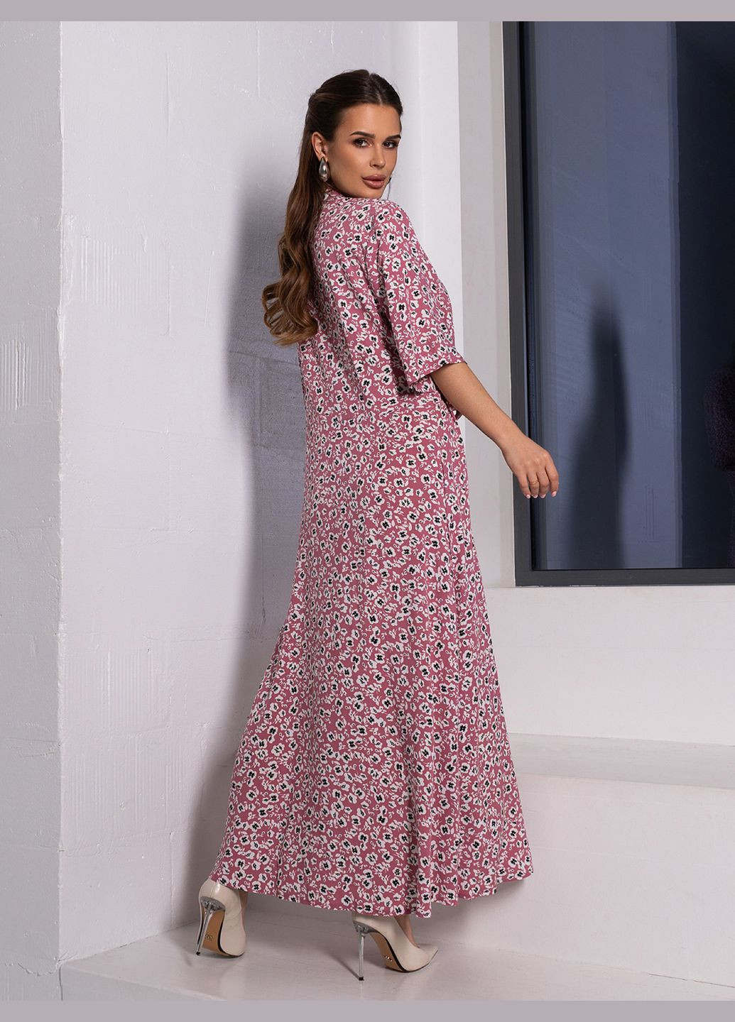 Темно-розовое повседневный платья ISSA PLUS с цветочным принтом