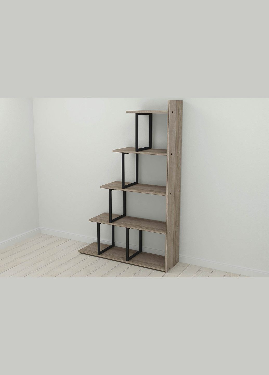 Етажерка Стелла 1600x1020x300 Чорний метал ДСП (FRD-103466) Ferrum-decor (353500103)