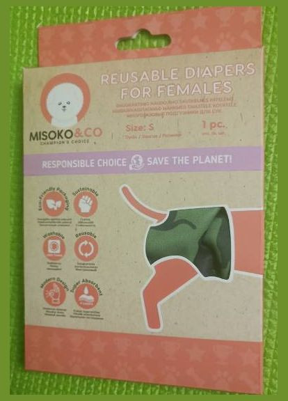 Підгузник розмір XL багаторазовий для собак-сук з морськими кониками, рожеві 63940 (*) Misoko&Co (295012879)