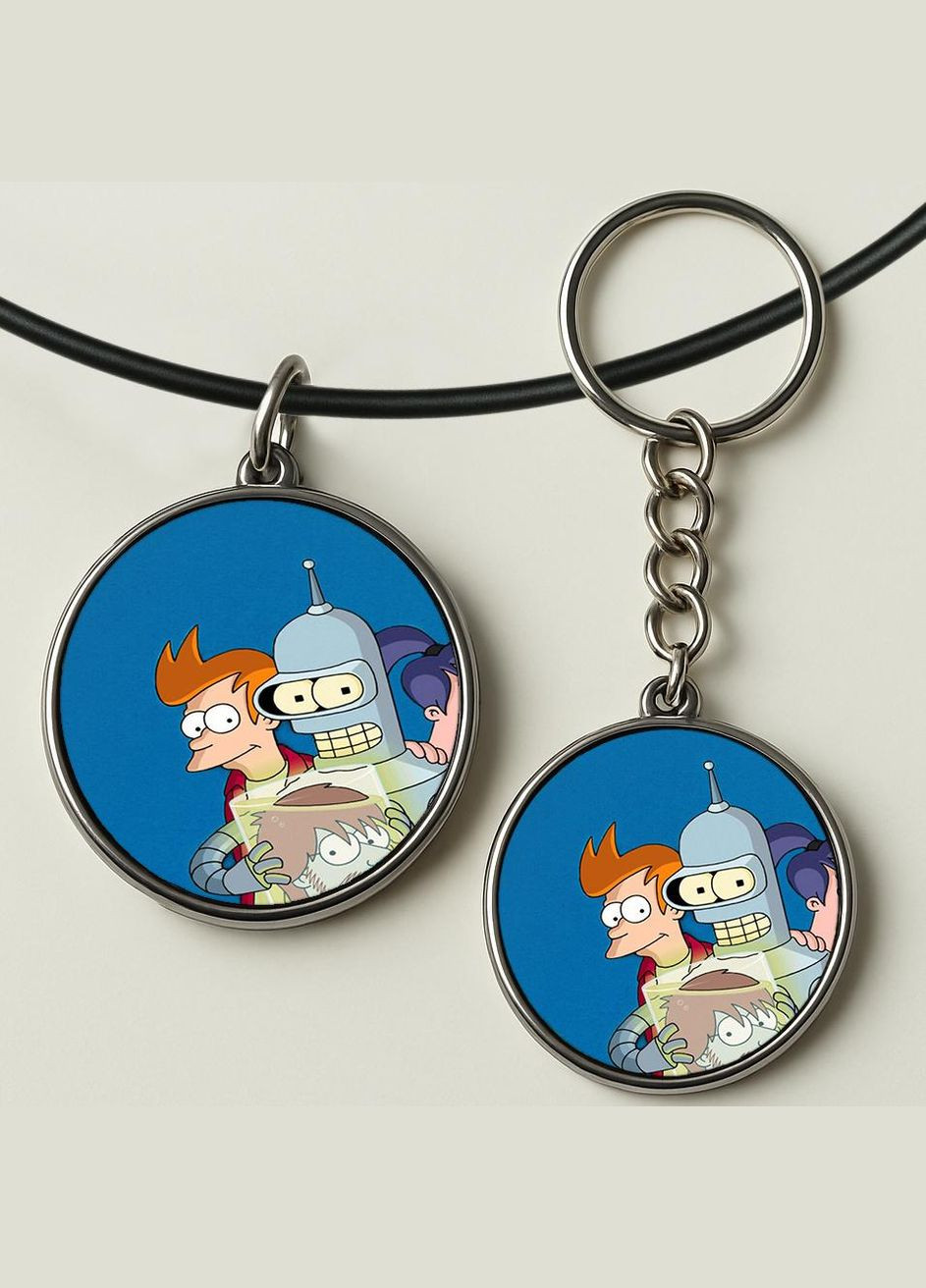 Набор подвеска (кулон) и брелок Футурама #03 (подарочный набор) No Brand (332633378)