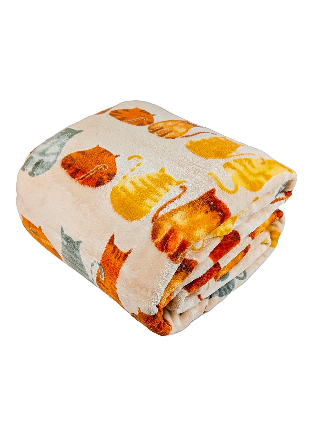 Плед флисовый Котики Бежевый 200 x 220 см Love You (334671910)