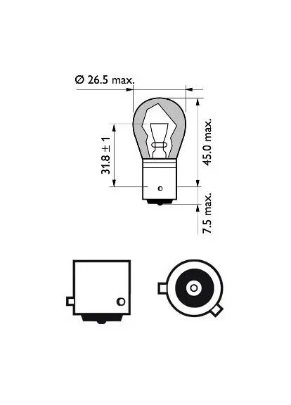 Лампа накаливания PY21W 12V 21W BAU15s SilverVision (blister 2шт) (выр-во) 12496SVB2 Philips (332054683)