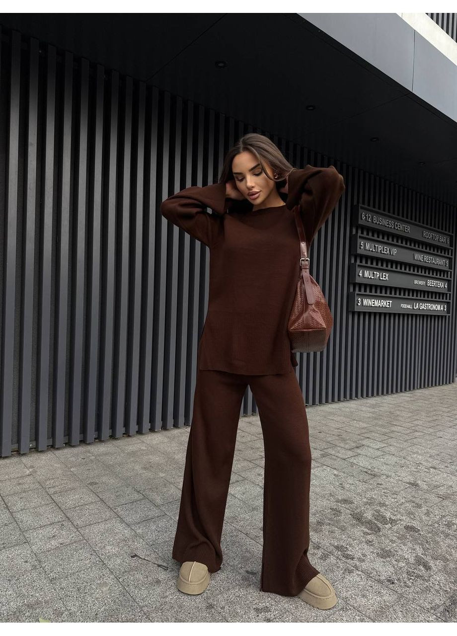 Базовий жiночий костюм 2-ка коричневого кольору 35605 Fashion (365776902)