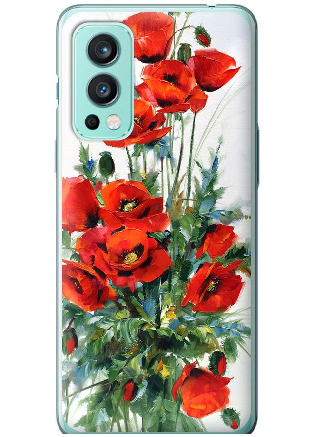 Силіконовий чохол 'Маки' для Endorphone OnePlus Nord 2 (378337477)