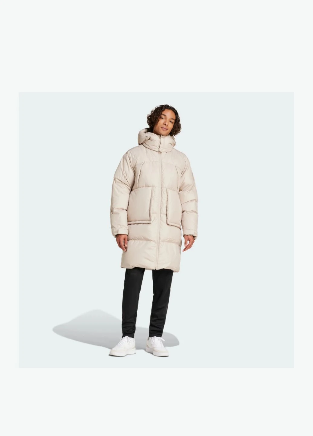 Бежева пуховик big baffle sportswear ix8855 adidas