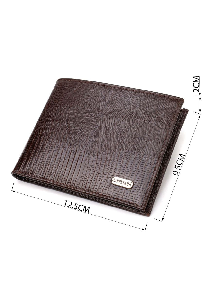 Удобное мужское портмоне из натуральной фактурной кожи 21869 Коричневый Canpellini (331911176)