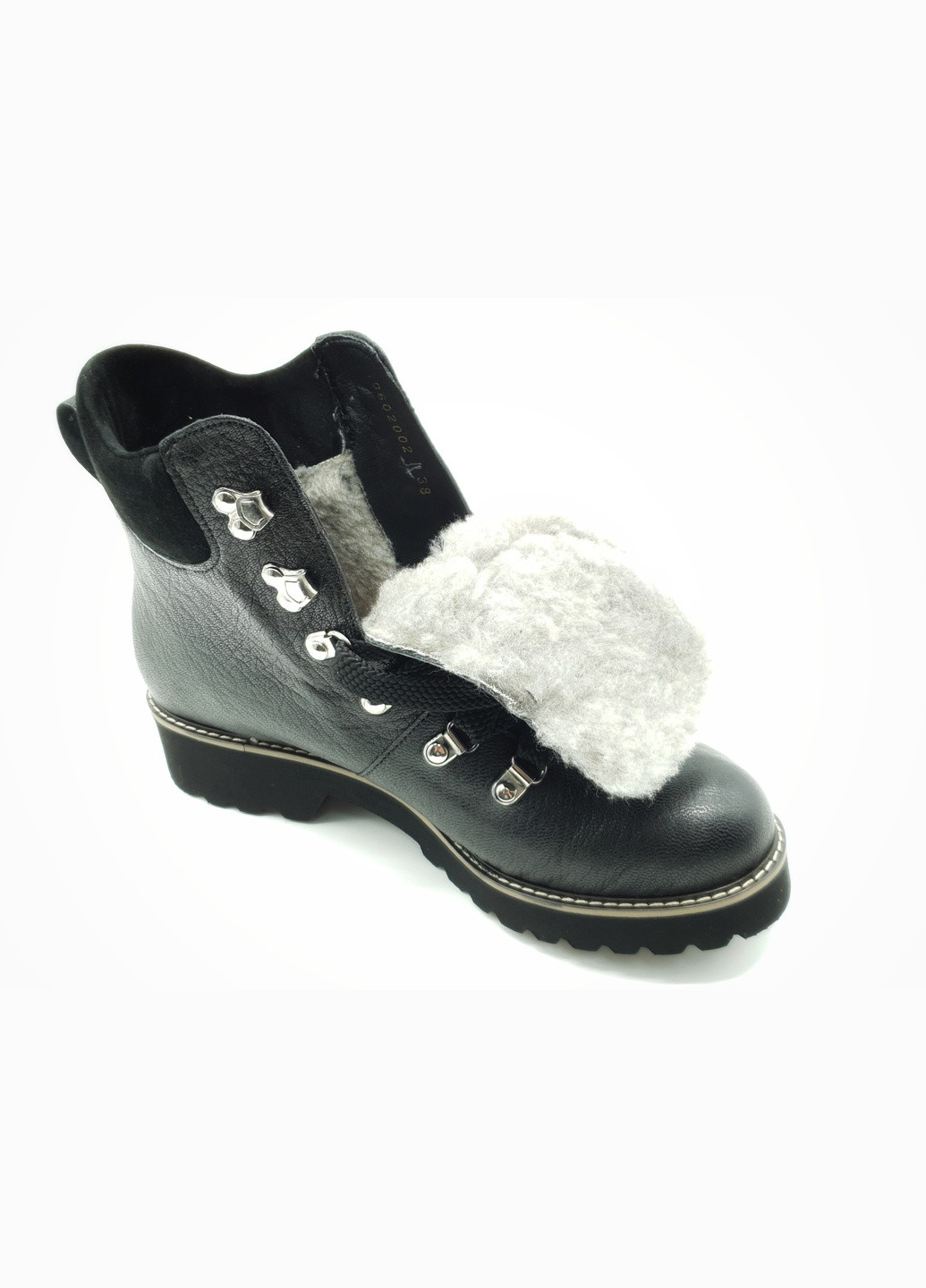 Жіночі черевики зимові чорні шкіряні P-10-1 25 см (р) patterns (259299740)