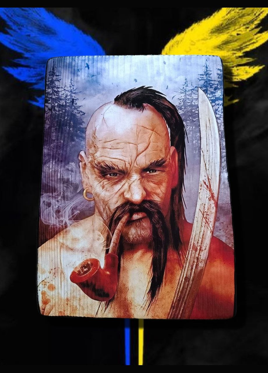 Картина-панно " Непереможний козак", соснове дерево, вживлена роздруківка, 20х28 см Handmade (321969463)