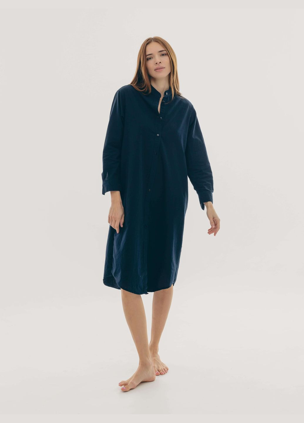 Синее повседневный платье-рубашка navy xs-s рубашка Leglo