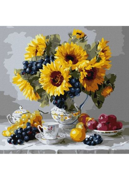 Картина за номерами "Соняшники з виноградом" 40x40см Ідейка (369788377)