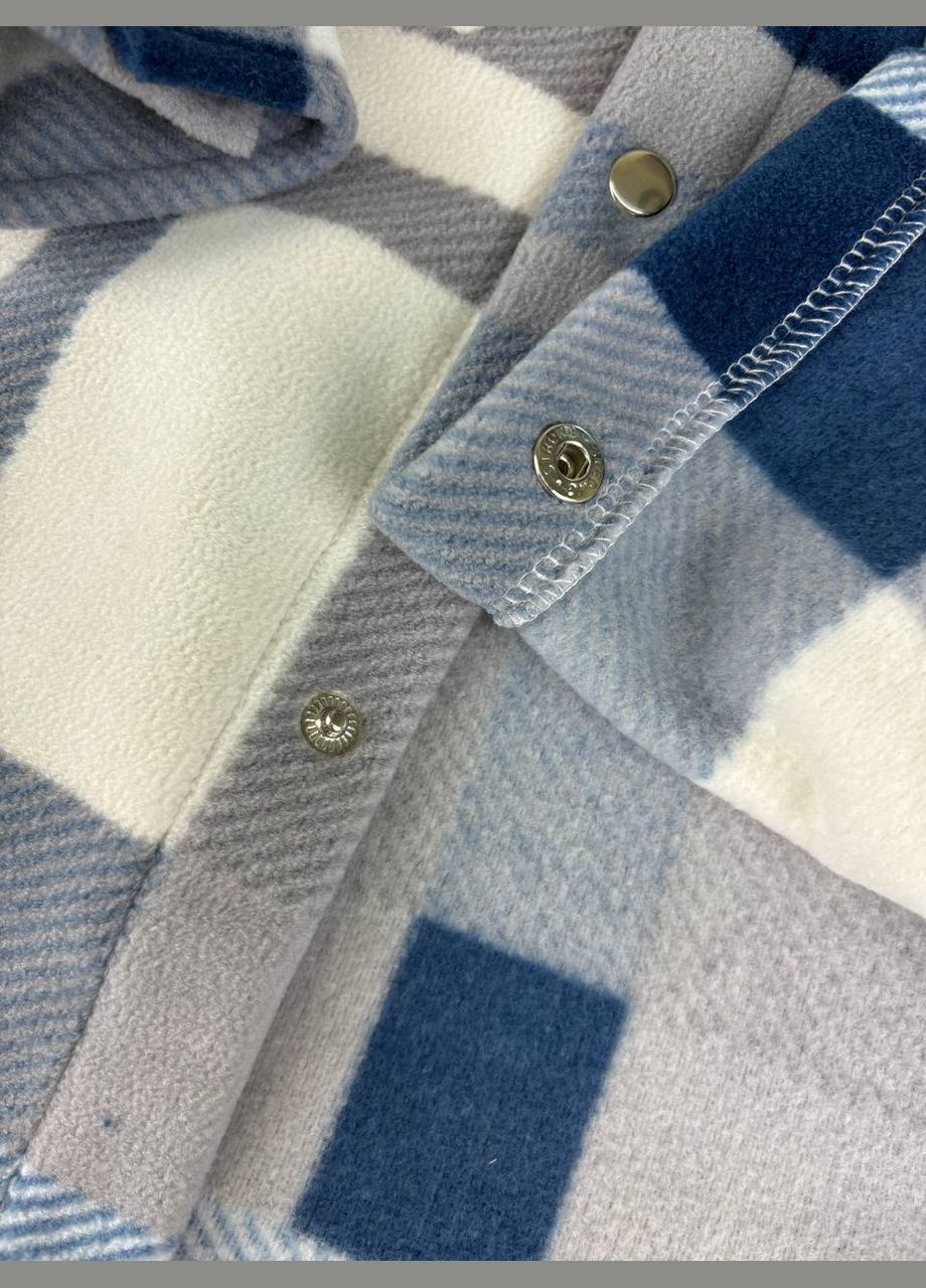 Серая повседневный, праздничный рубашка в клетку No Brand с длинным рукавом