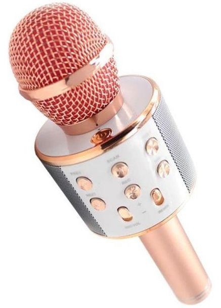 Ручний мікрофон WS-858 Bluetooth USB для дітей золото-рожевий (2046699670) No Brand (328261731)