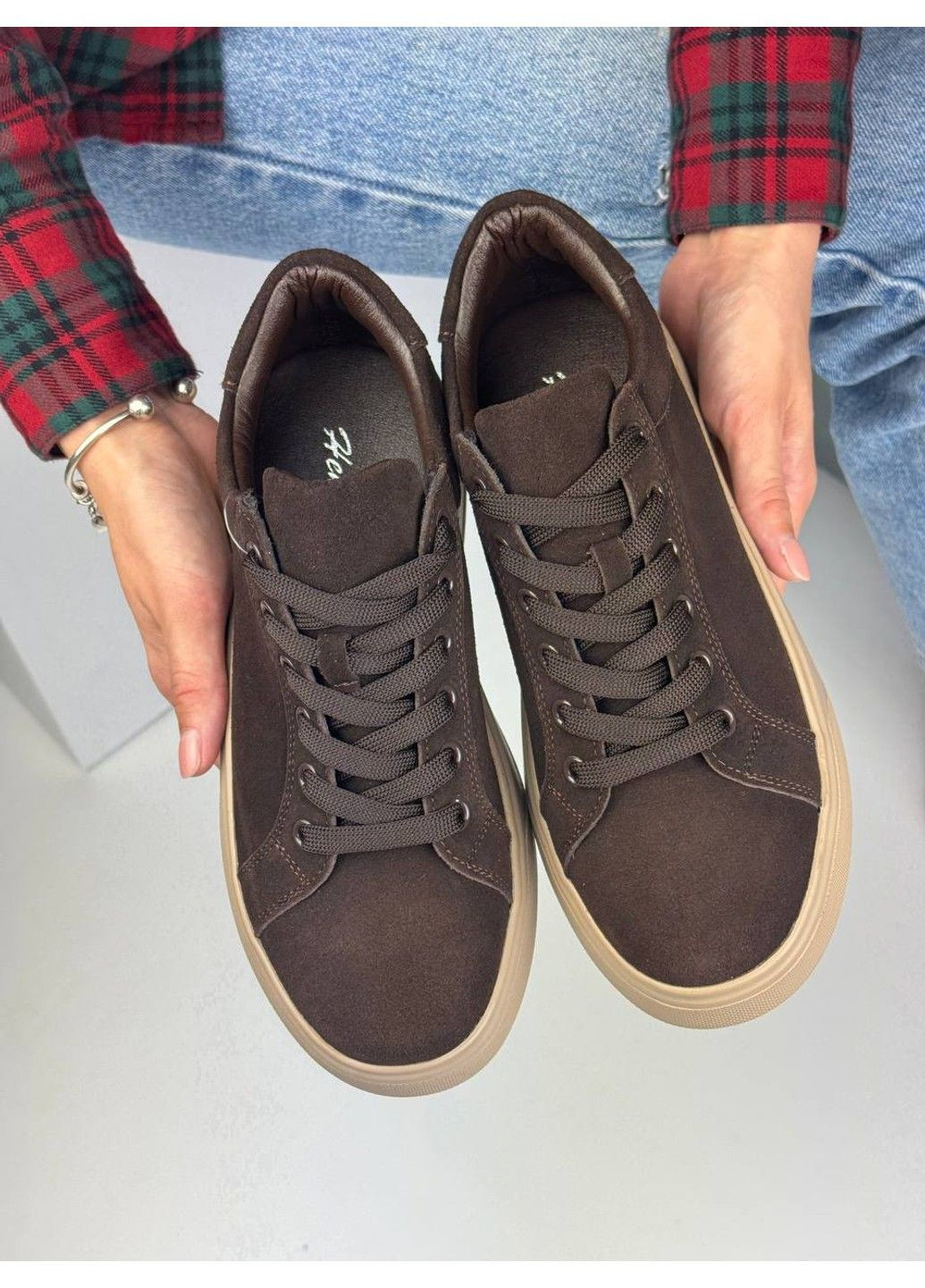 412 Кросівки Замшеві Коричневі Hengji коричневі демісезони (335009327)