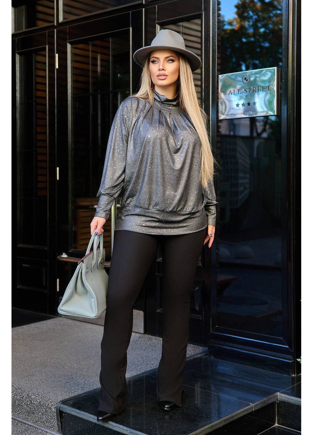 Нарядный гольф КОРТНИ серебряный с пайетками 58 Tatiana (349442019)