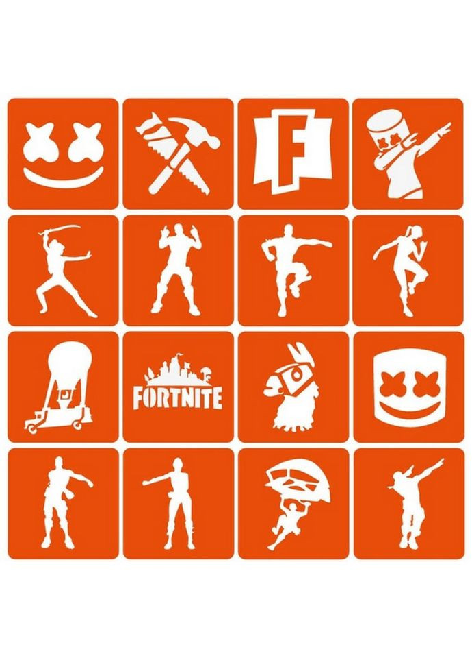 Набір трафаретів для біо-тату "Fortnite" Fortnite_simple-16 No Brand (316524155)