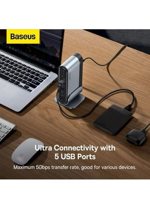 USB-хаб UnionJoy 17-Port Triple-Display Gray (B00532304811-00) [158346] Baseus (401537637)