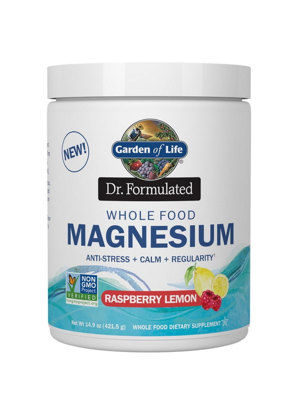 Витамины и минералы Dr. Formulated Whole Food Magnesium, 420 грамм Лимон-малина (421 грамм) Garden of Life (293338584)