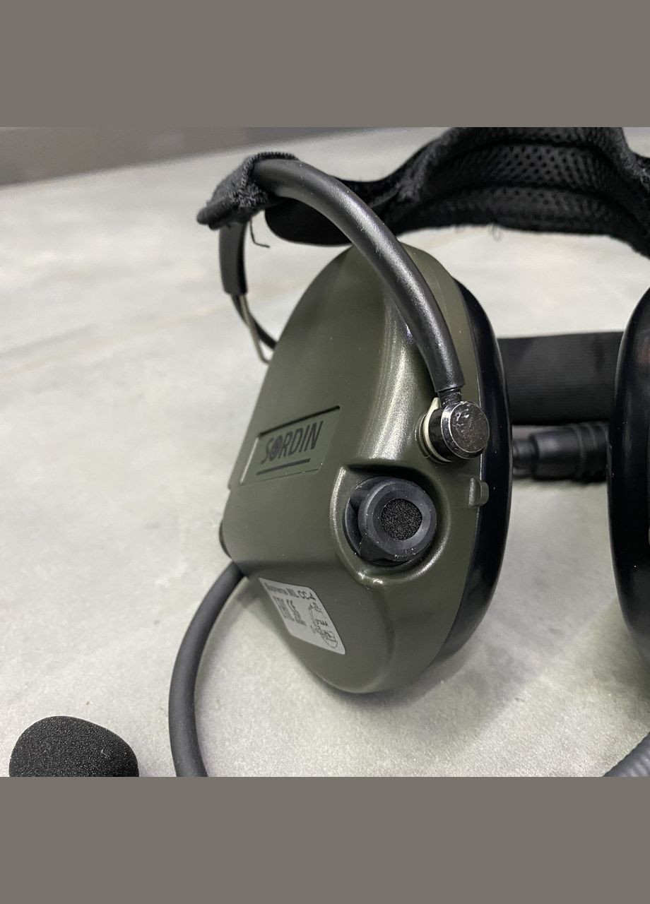 Тактичні активні навушники з мікрофоном Supreme MIL CC із заднім тримачем, колір – Олива (76332-06-S) Sordin (331154768)