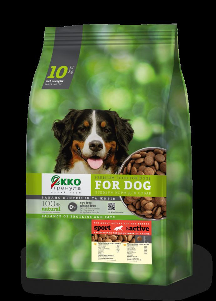 Сухой корм Ekko гранула Sport&Active для активных собак всех пород 10 кг 4820249130162 Екко Гранула (276530742)