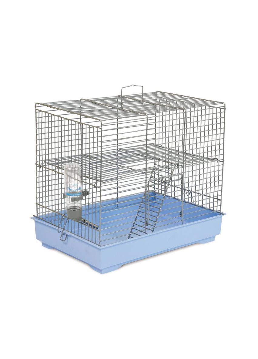 Клетка для грызунов Микки с лестницей 37x25x30см металл (цвет в ассортименте хром, голубой) Природа (292259007)