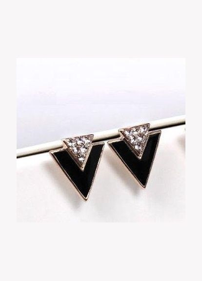 Чёрные серьги треугольники Fashion Jewelry (336949692)