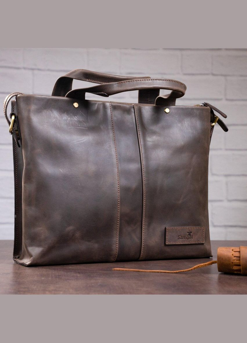 Сумка чоловіча 11115 шкіряна Коричнева Shvigel (298570531)