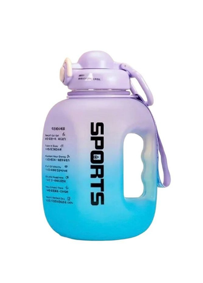 Фіолетова пляшка для води, 1600 мл із соломинкою всередині. No Brand (278234403)
