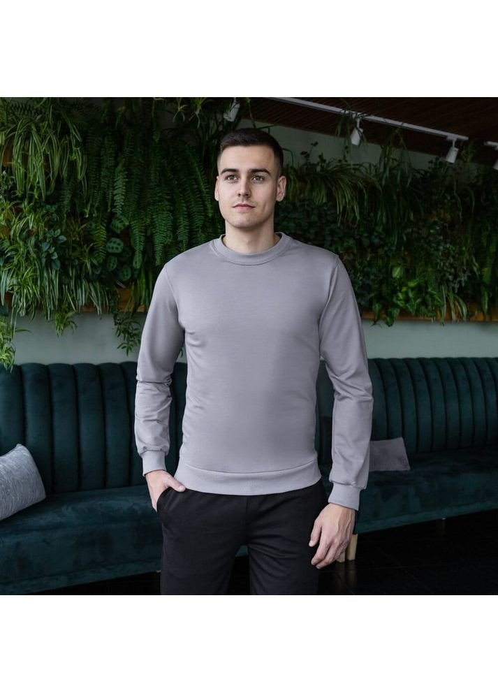 Сірий базовий чоловічий світшот Vakko однотонний без декору (354229911)