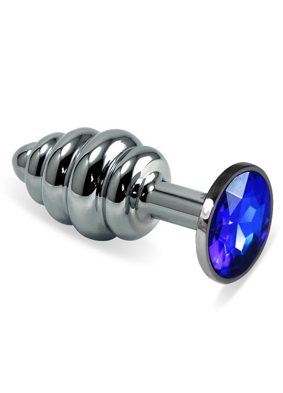 Анальна пробка Heavy Metal Anal Plug Silver Rosebud Spiral Darkblue - CherryLove Lovetoy (329153143)