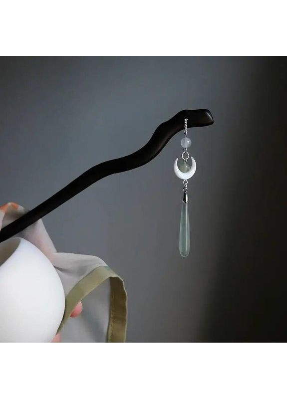 Китайська шпилька для волосся в стилі Місячна мелодія з натурального дерева з підвіскою No Brand (370290172)