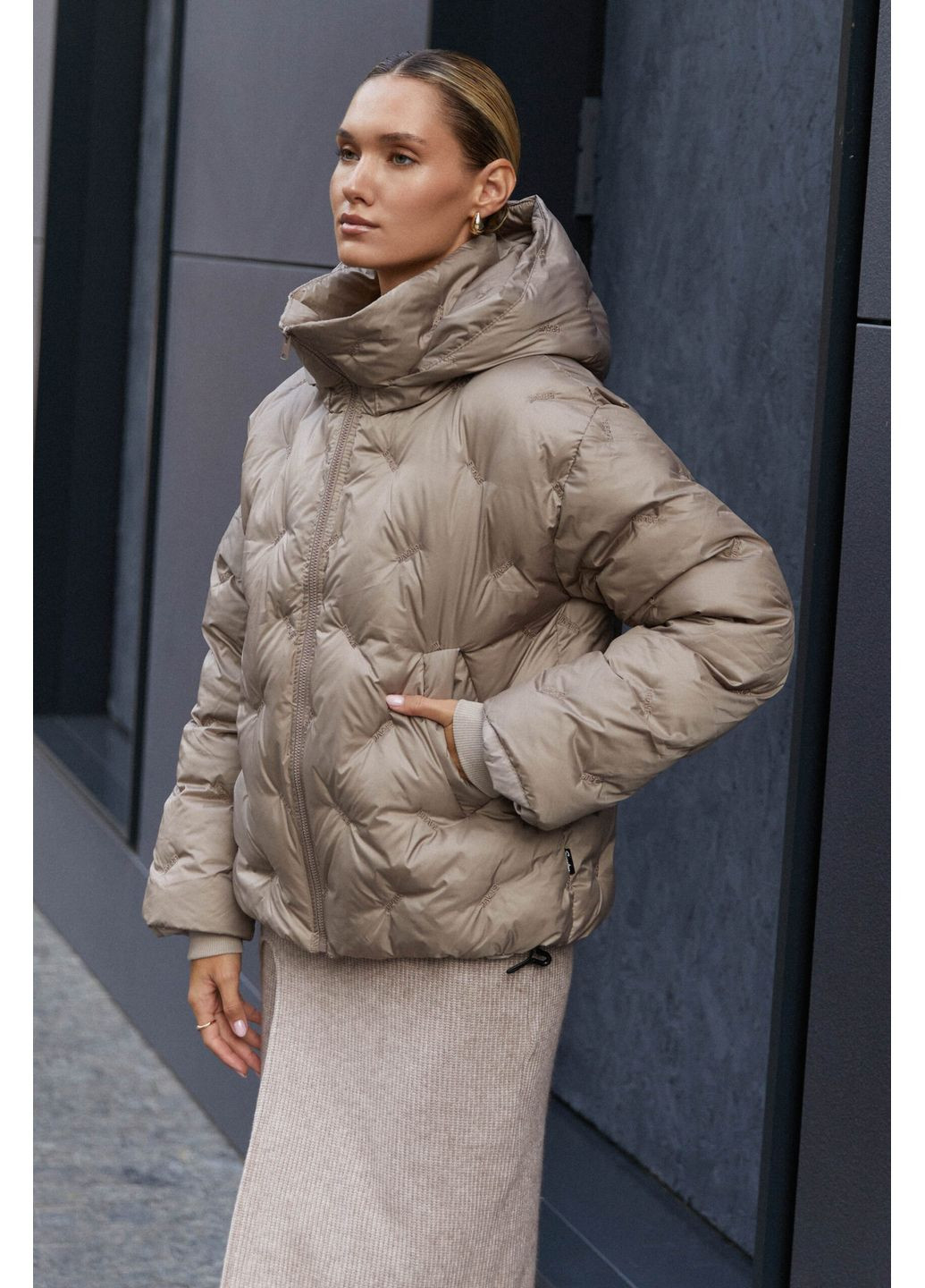 Бежева зимня куртка 2212.6125 Seventeen