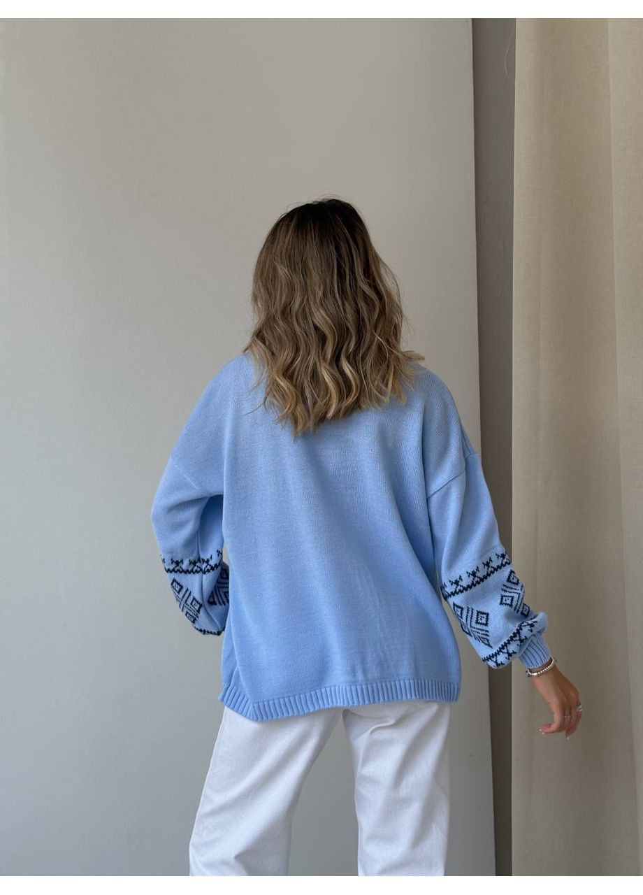 Блакитний демісезонний жіночий светр джемпер No Brand