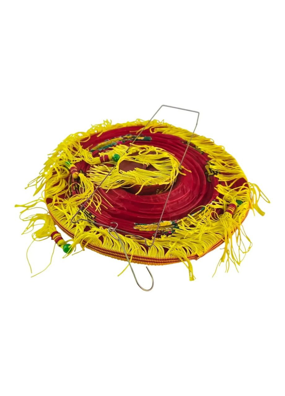 Фонарик китайский шелковый с символом удачи, с бахромой (d-30 см) No Brand (365875592)