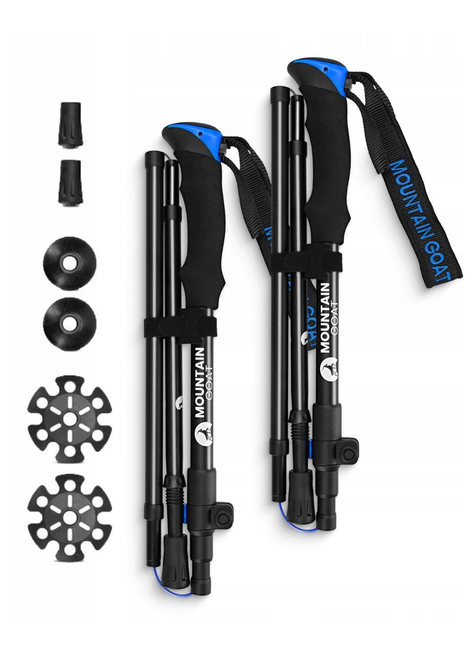 Трекінгові палиці 43-130 см 2 шт. Блакитні Mountain Goat Pro (368766543)