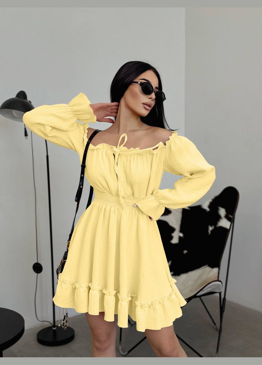 Жовтий сукня No Brand